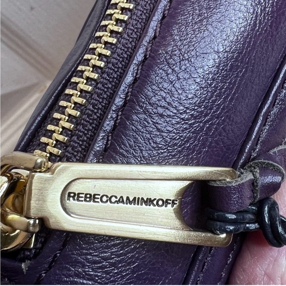 Rebecca Minkoff Mini Mac Purple Crossbody Bag with Gold Hardware - Picture 13 of 13